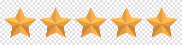 Yellow Five Stars Quality Rating Icons Stars Icon Five Star — Archivo Imágenes Vectoriales