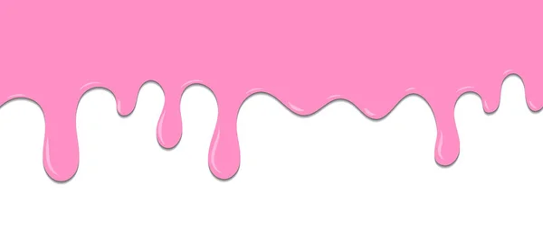 Patrón Sin Costuras Fresa Derretida Crema Rosa Goteo Fondo Postre — Vector de stock