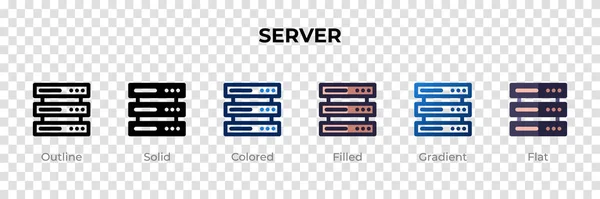 Server Icon Different Style Server Vector Icons Designed Outline Solid — ストックベクタ