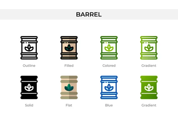 Barrel Icon Different Style Barrel Vector Icons Designed Outline Solid — Stockvektor