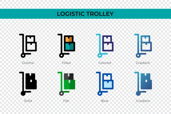 Logistic Trolley Ikone Anderem Stil Logistische Trolley Vektorsymbole Die Umrissen — Stockvektor