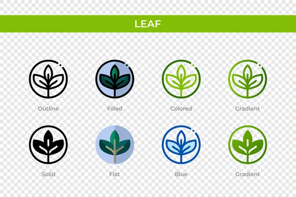 Leaf Icon Different Style Leaf Vector Icons Designed Outline Solid — Stockvektor