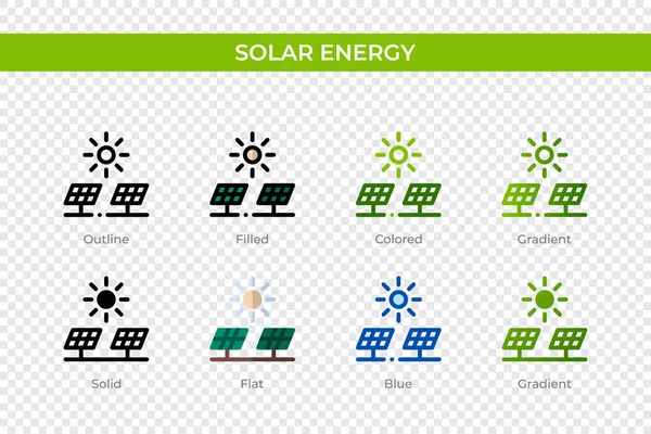 Solar Energy Icon Different Style Solar Energy Vector Icons Designed — Stock Vector