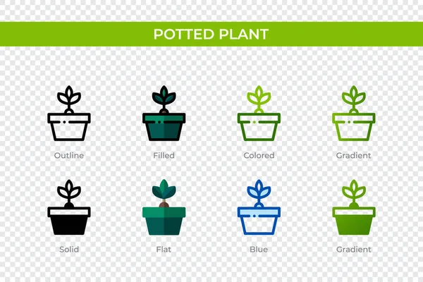 Potted Plant Icon Different Style Potted Plant Vector Icons Designed — Stockvektor