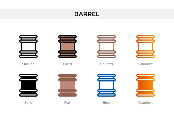 Barrel Icon Different Style Barrel Vector Icons Designed Outline Solid — Stockvektor