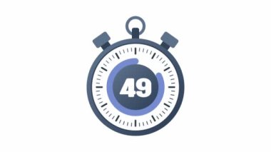 Kronometrenin animasyonu. Stopwatch simgesi düz stil. Beyaz arkaplanda Stopwatch simgesi. Hareket grafikleri