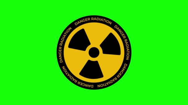 Animierte Strahlung Die Sich Dreht Nukleare Zeichen Drehen Sich Isoliert — Stockvideo