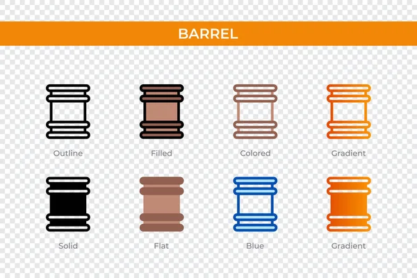 Barrel Icon Different Style Barrel Vector Icons Designed Outline Solid — Stockvektor