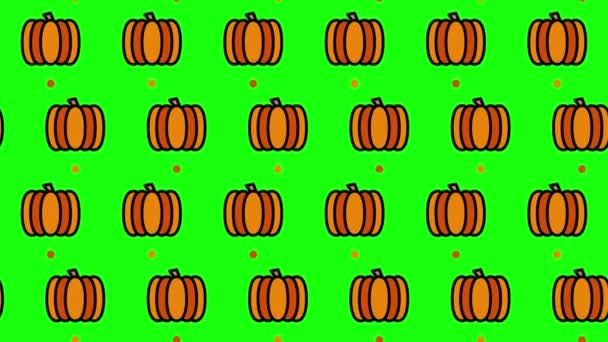 カボチャのパターンの背景 カボチャの野菜のアニメーション カボチャとかわいいパターンアニメーション 健康的な食べ物の背景 4Kシームレスループビデオ映像 — ストック動画