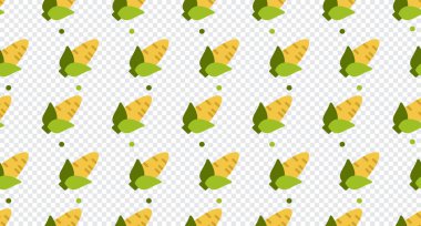 Mısır desensiz şirin bir arkaplan. Şirin mısırlar izole edilmiş. Kusursuz bir arka plan. Vektör illüstrasyonu