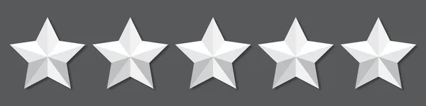 Weiße Fünf Sterne Qualitätsbewertungssymbole Sterne Symbol Fünf Sterne Zeichen Rating — Stockvektor