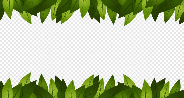 热带树叶框架 拐角处有绿叶 有绿叶的框架 绿叶自然框架布局 新鲜的绿叶 矢量说明 — 图库矢量图片