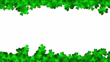 Animasyon karikatür arka planı. Yoncanın döngülü animasyonu. Rüzgarda hareket eden yonca yapraklı video animasyonu. Düz görüntü. Yan görünüş. 4K kusursuz döngü video görüntüleri