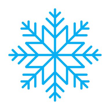 Kar taneleri. Kar tanesi ikonu. Satır dizaynında basit kar tanesi simgesi. Kar tanesi sembolü. Vektör illüstrasyonu