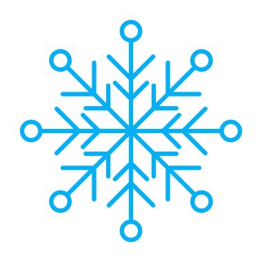 Kar taneleri. Kar tanesi ikonu. Satır dizaynında basit kar tanesi simgesi. Kar tanesi sembolü. Vektör illüstrasyonu