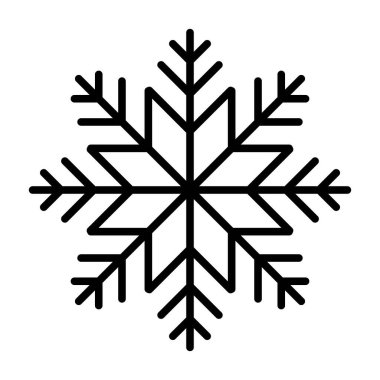 Kar taneleri. Kar tanesi ikonu. Satır dizaynında basit kar tanesi simgesi. Kar tanesi sembolü. Vektör illüstrasyonu