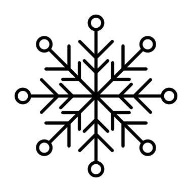 Kar taneleri. Kar tanesi ikonu. Satır dizaynında basit kar tanesi simgesi. Kar tanesi sembolü. Vektör illüstrasyonu