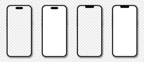 Gerçekçi modeller akıllı telefon. Akıllı telefon model koleksiyonu. Gerçekçi trend farklı modeller akıllı telefon. Detaylı model akıllı telefon. Aygıt ön görünümü. Gölgeli üç boyutlu cep telefonu. Vektör illüstrasyonu