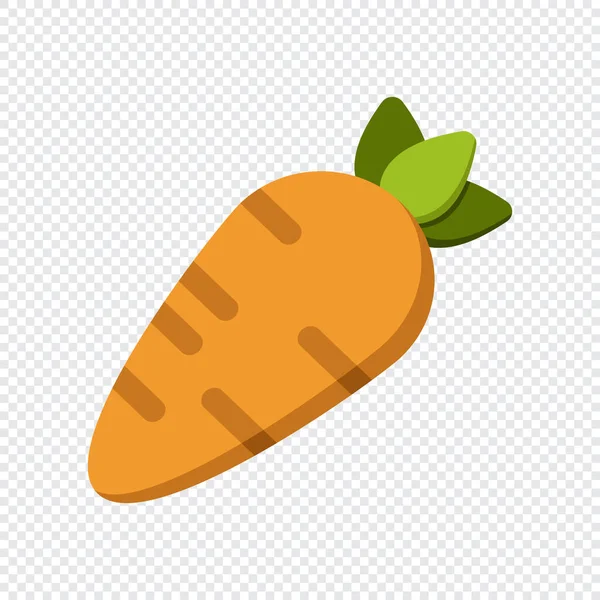 胡萝卜图标 色彩斑斓的卡通胡萝卜图标 胡萝卜载体分离 橙色胡萝卜 顶部为绿色 蔬菜在平坦的风格 胡萝卜标志 矢量说明 — 图库矢量图片