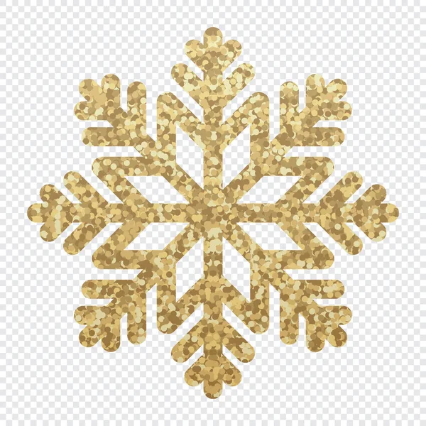 Gyllene Glitter Täckt Snöflinga Snöflingor Gjorda Gyllene Glitter Guld Glitter — Stock vektor