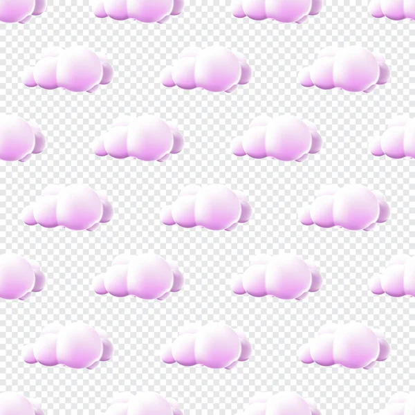 Patrón Sin Costuras Con Nubes Patrón Nubes Lindas Nubes Dibujos — Vector de stock