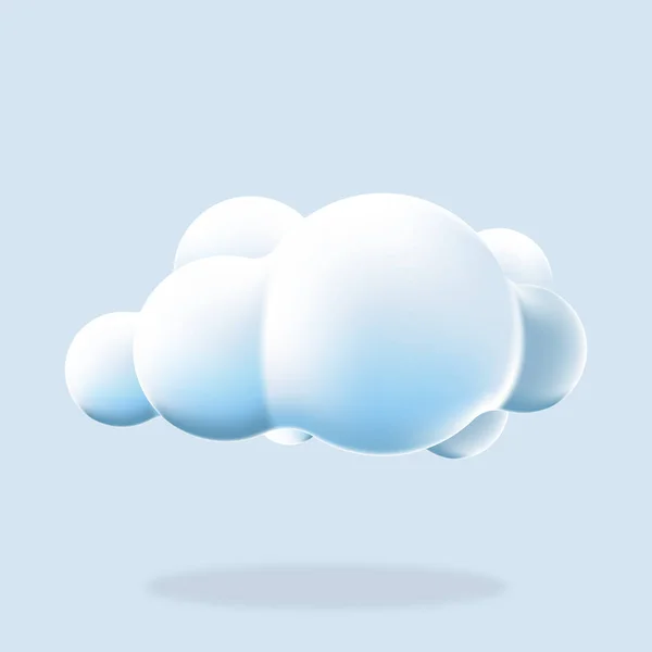 Cloud Isolated Background Render Soft Cartoon Fluffy Cloud Icon Blue — Stock Vector