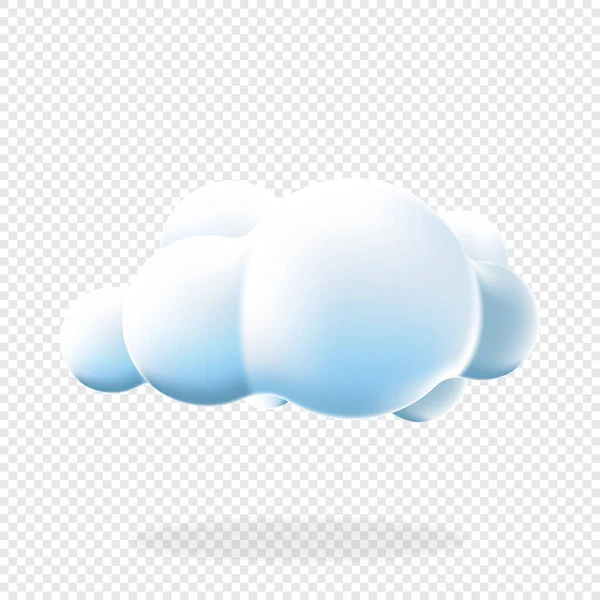 Cloud Isolated Background Render Soft Cartoon Fluffy Cloud Icon Blue — Stock Vector