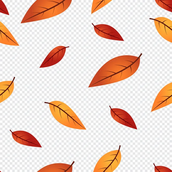 葉とシームレスな秋のパターン 秋の葉のイラストとシームレスな繰り返しパターン 壁紙デザイン スクラップブックページ ベクターイラスト — ストックベクタ
