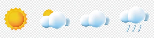 Σετ Καιρού Εικονίδιο Που Καιρός Σύννεφο Πρόγνωση Καιρού Ρεαλιστική Συλλογή — Διανυσματικό Αρχείο