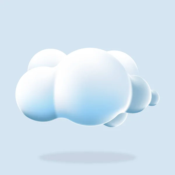 Cloudové Izolované Pozadí Vykreslit Měkkou Kulatou Kreslenou Ikonu Nadýchaného Mraku — Stockový vektor