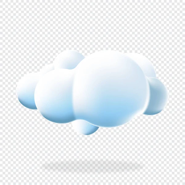 Cloud Isolated Background Render Soft Cartoon Fluffy Cloud Icon Blue — Stock Vector