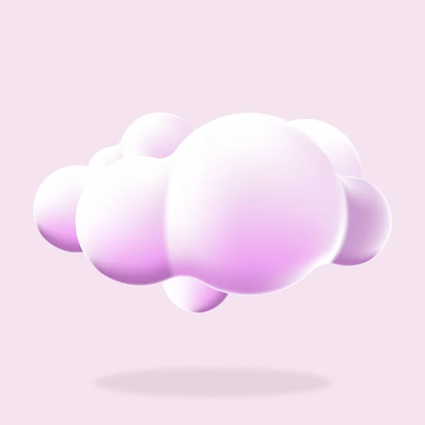 Σύννεφο Απομονωμένο Φόντο Render Μαλακό Στρογγυλό Καρτούν Χνουδωτό Εικονίδιο Σύννεφο — Διανυσματικό Αρχείο