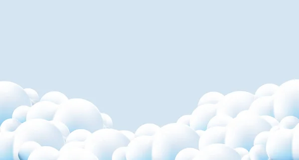 Hermosas Nubes Esponjosas Sobre Fondo Azul Del Cielo Nubes Estandarte — Vector de stock