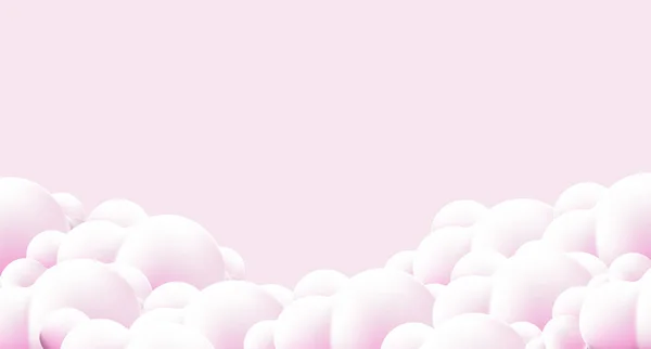 Krásné Nadýchané Mraky Růžové Obloze Pozadí Mraky Růžové Obloze Vektorové — Stockový vektor