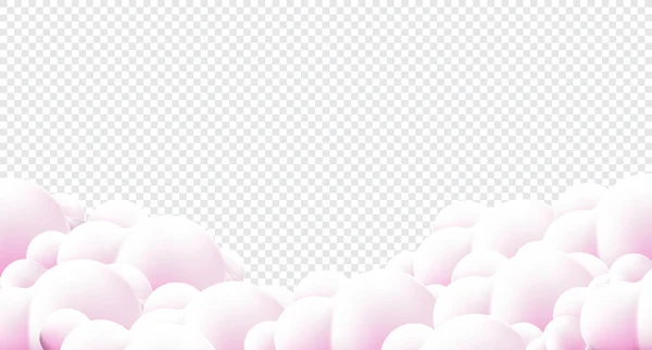 Όμορφα Χνουδωτά Σύννεφα Ροζ Φόντο Ουρανού Σύννεφα Ροζ Πανό Σύννεφα — Διανυσματικό Αρχείο