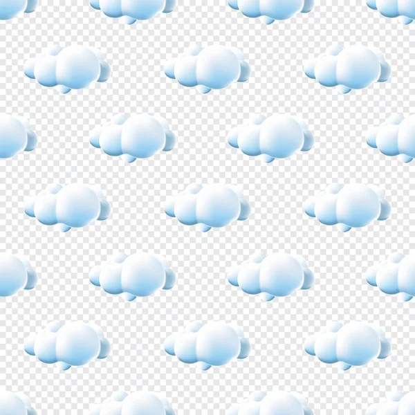 Seamless Pattern Clouds Cute Clouds Pattern Cartoon Clouds Background Blue — Stock Vector