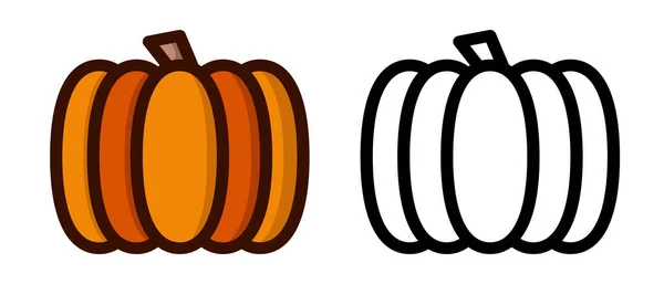 Pumpkins Coloring Book Juicy Sweet Pumpkins Educational Game Kids Fruits — Stock Vector