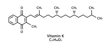 K vitamini Phylloquinone moleküler yapısı. K vitamini Phylloquinone iskelet kimyasal formülü. Kimyasal moleküler formüller