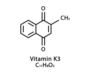 K3 vitamini menadon moleküler yapısı. K3 vitamini Menadon iskelet kimyasal formülü. Kimyasal moleküler formüller