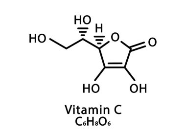 C vitamini akrep asit moleküler yapısı. C vitamini Ascorbic asit iskelet kimyasal formülü. Kimyasal moleküler formüller