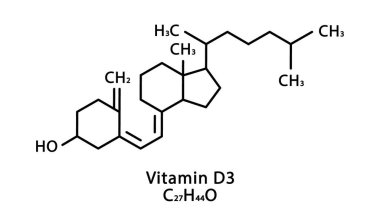 D3 vitamini kolesistektomi moleküler yapısı. D3 vitamini kolesistektomi iskelet kimyasal formülü. Kimyasal moleküler formüller