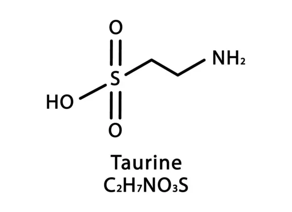 Taurin molekylær struktur. Taurin skelet kemisk formel. Kemisk molekylær formel vektorillustration – Stock-vektor