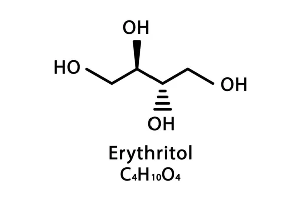 Structure moléculaire de l'éryrythritol. Erythritol formule chimique squelettique. Illustration vectorielle de formule moléculaire chimique — Image vectorielle