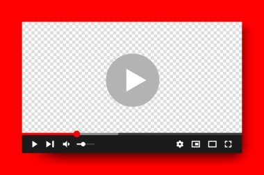 Görüntü tam çerçeve modelleme şablonu. Çoklu ortam oynatıcı arayüzü blog kanalı web sayfasına. Web video oynatıcı arayüz tasarım şablonu.