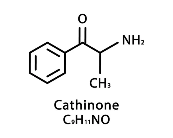 Молекулярная структура катинона. Катиноновая химическая формула. Химическая молекулярная векторная иллюстрация — стоковый вектор
