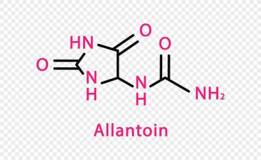 Allantoin chemical formula. Allantoin structural chemical formula isolated on transparent background. clipart