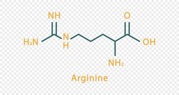 Arginine chemical formula. Arginine structural chemical formula isolated on transparent background. – Stock-vektor