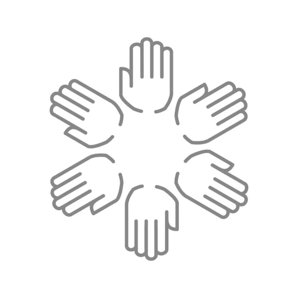 Handcirkelns ikon. Lagarbete, samarbete, partnerskapssymbol — Stock vektor