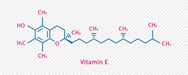 Vitamin E chemical formula. Vitamin E structural chemical formula isolated on transparent background. – Stock-vektor