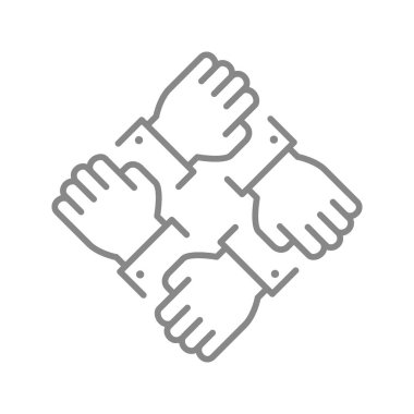 İş dünyası takım çizgisi ikonu. Birlik, uluslararası küresel iş sembolü